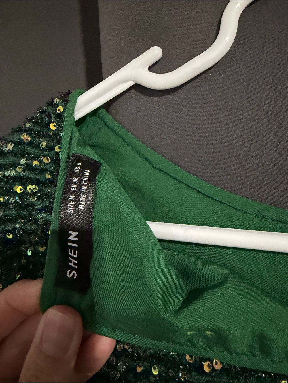 SHEIN Emerald Sequin Knit Dress - Picture 3 of 3